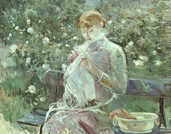 Berthe Morisot Young Woman Sewing in the Garden Sweden oil painting art